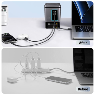 Logo trade advertising products image of: Urban Vitamin Sacramento 105W GAN charger+retractable cables